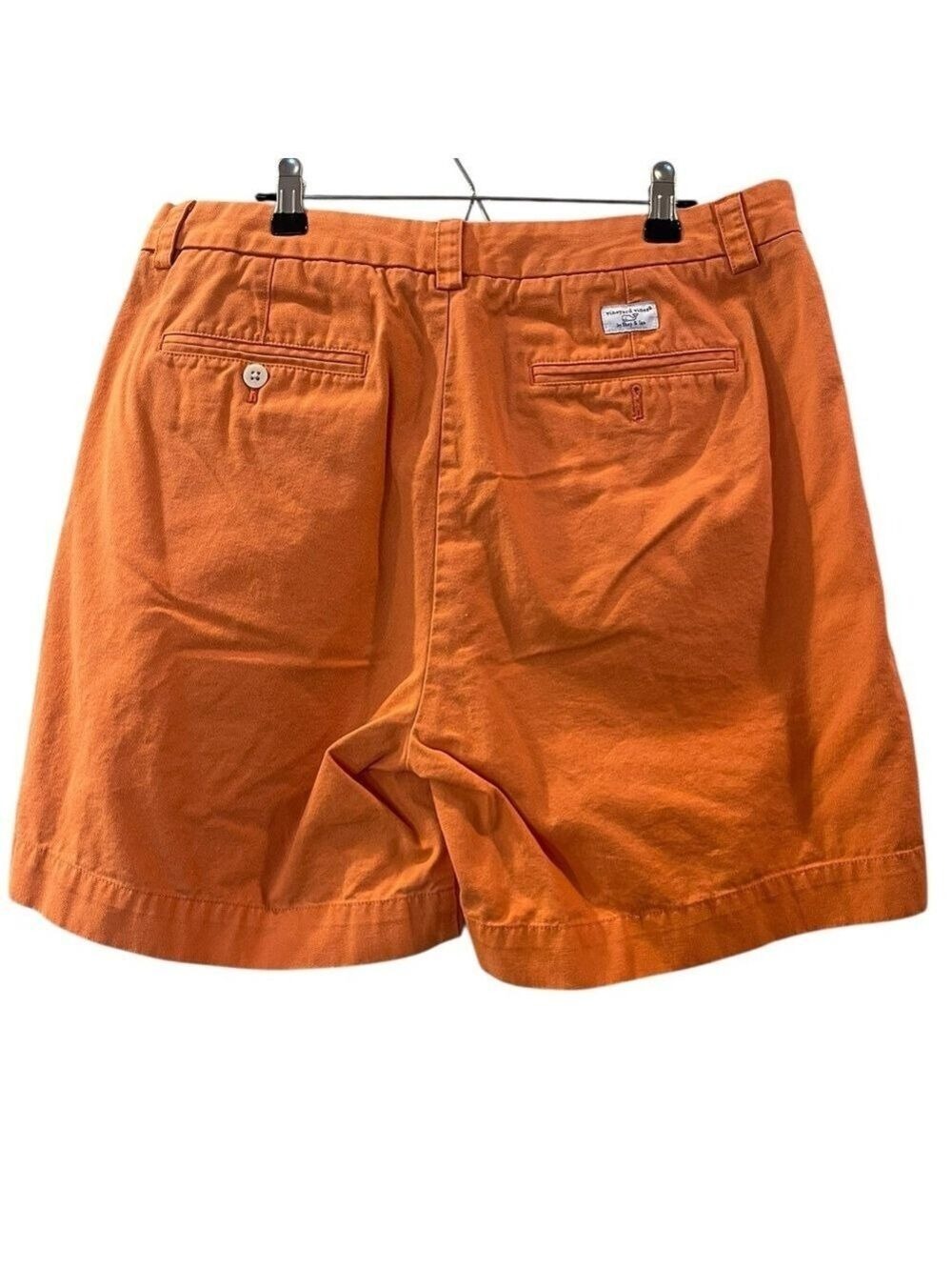 Vineyard Vines Shorts Mens 34 Orange Solid Flat Front Chino 6.5 Inseam Preppy